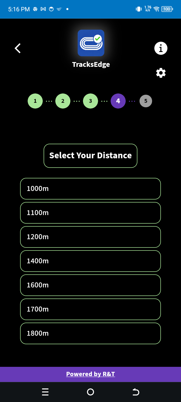 TrackEdge distance selection